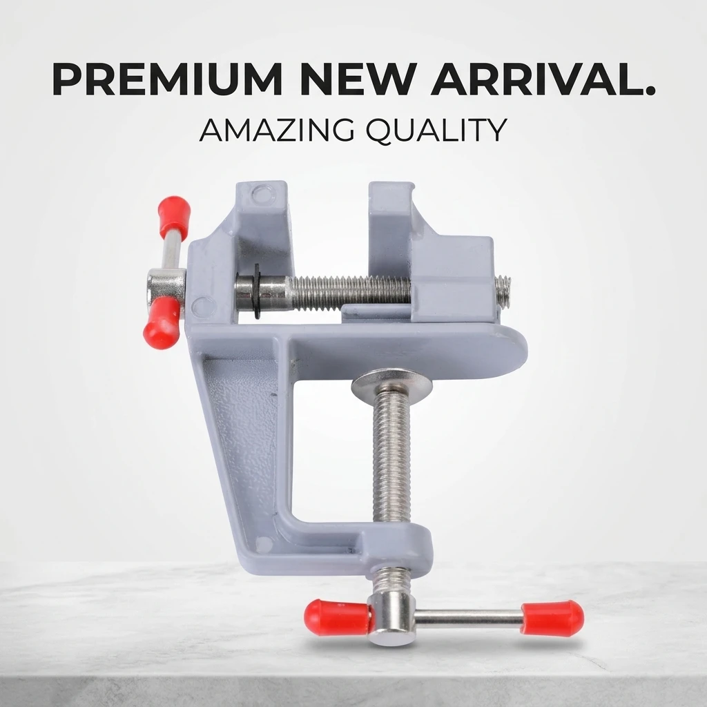 Mini Bench Vise Aluminum Alloy Small Table Clamp for DIY Craft Jewelry Hobby Portable Desktop Flat Jaw Vise Tool