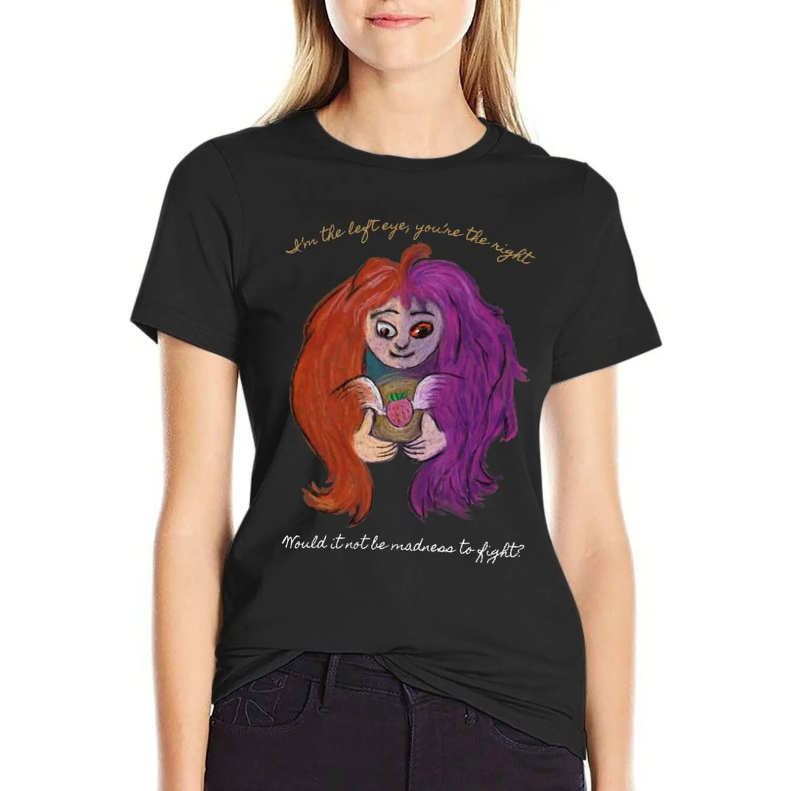 Футболка Left and Right Eye Celeste, Madeline & Badeline, эстетическая одежда, черные футболки для женщин