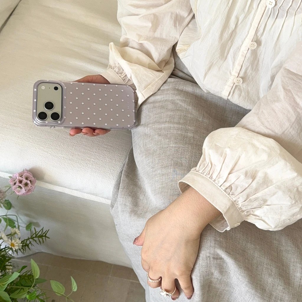 Spring Day Sanfte Einfache Kleine Sternen-Doppelschicht-Stoßfeste Schutzhülle für iPhone 18 17 16 15 Pro Max – Detail 16