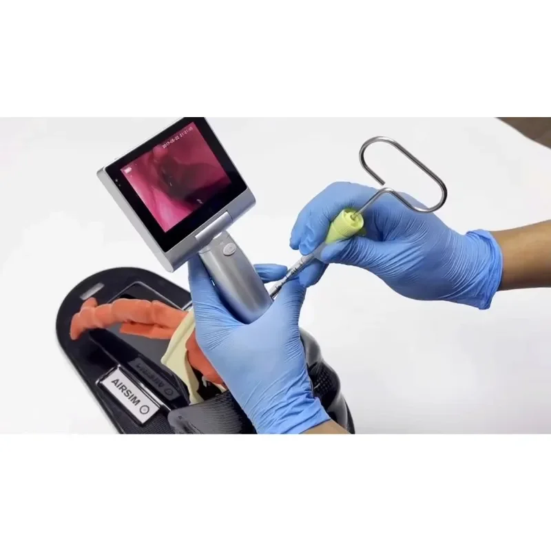 LCD Touchscreen Video Laryngoscope Set with 6 Reusable Blades Electric Powered