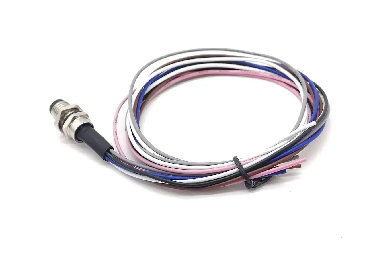 Waterproof M8 Cable Connector, 6 Pin Male Plug, 180 Degree Cable Mount, 0.2M Pigtail Wire for Sensor, IPC, Industrial Automation