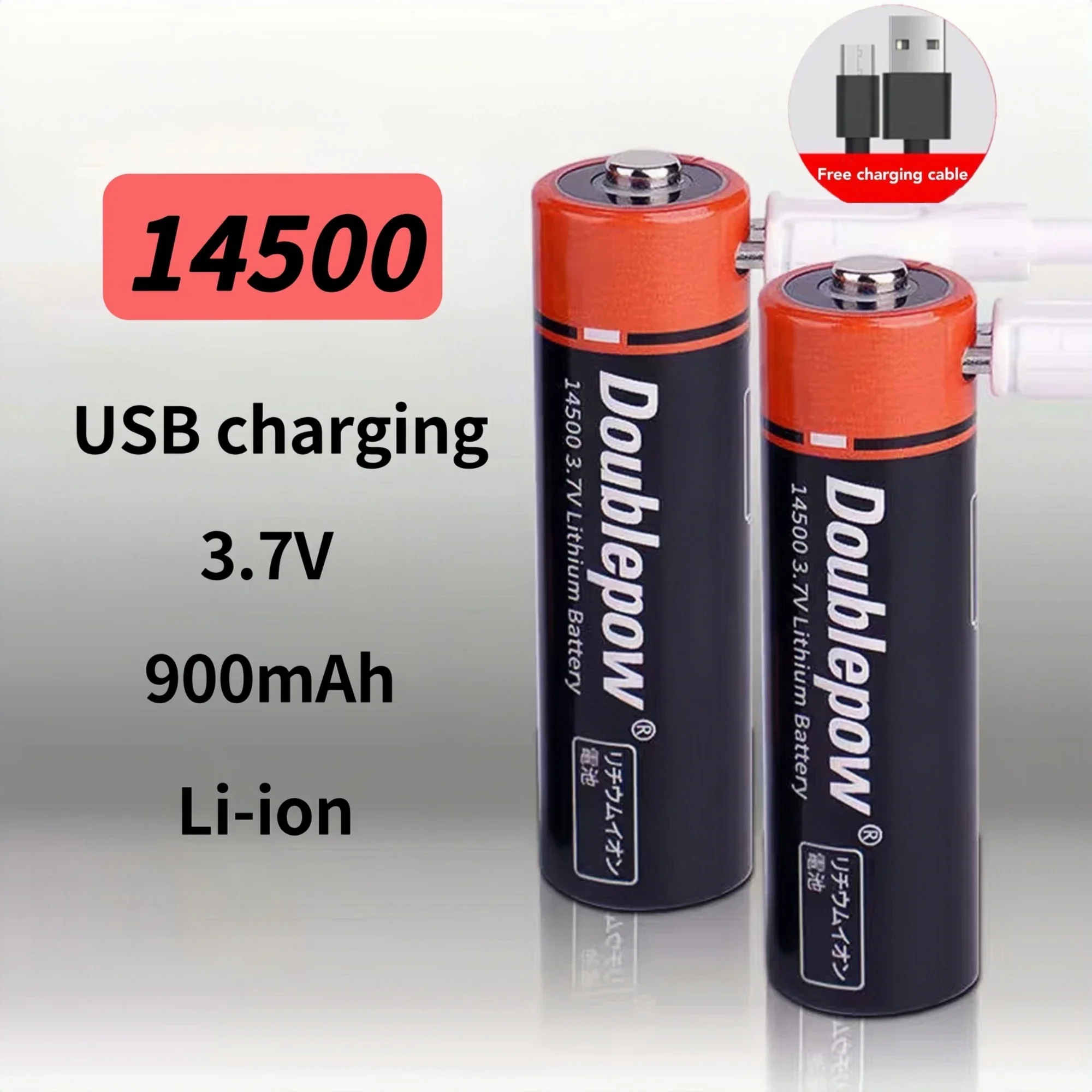 

14500 Battery 3.7V 900mAh USB Rechargeable Lithium Battery for Flashlight Electric toothbrush Microphone Doorbell Sensor Radio