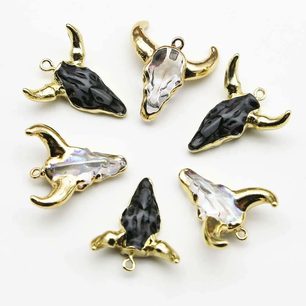 

6 шт./партия, подвеска в виде Головы Быка из натуральной смолы