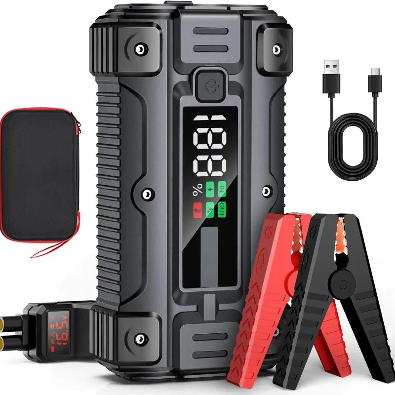 2024 12V 6000A New Portable Jump Starter Car Tire Pump Power Bannk Starting Device Battery Booster