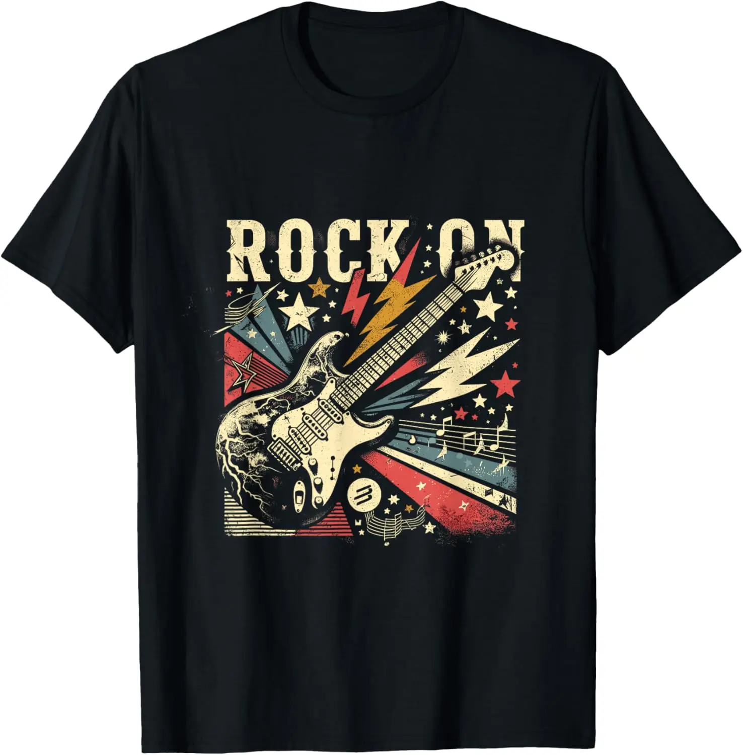 

Винтажная футболка Rock On - Grunge Electric Guitar Art