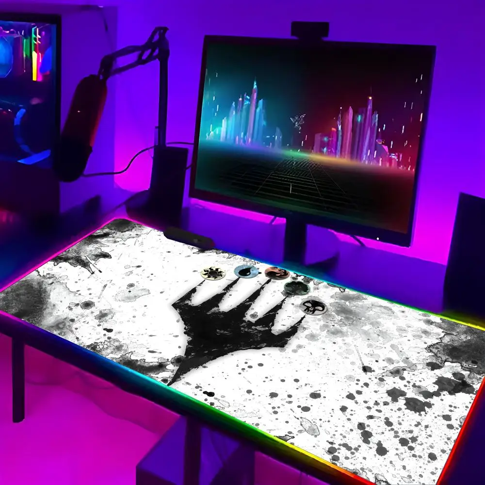 M-Magic-Tapis de souris Mininstants pour les joueurs de sport électronique, couverture de clavier LED RVB, virus de bureau, surface colorée, article de vente à chaud