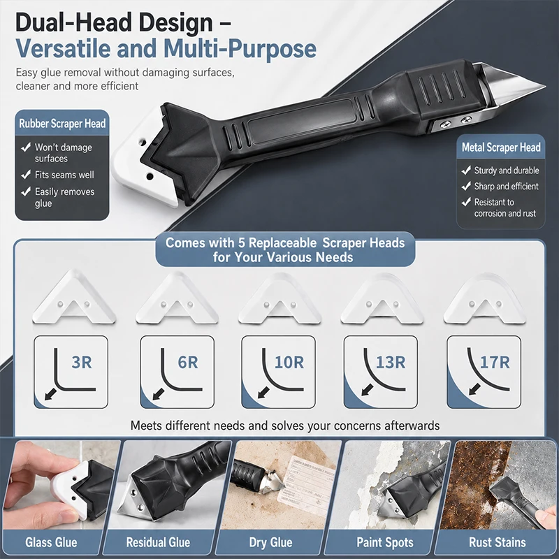 

Caulking Tool Scraper Multifunctional Silicone Sealant Remover Spatula Grout Finishing Scraping Tool for Tile Gaps