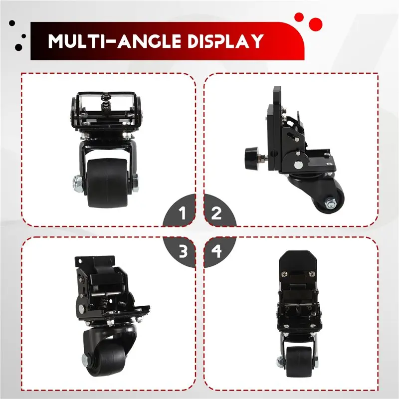 Caster Wheel Kit For Rolling Tool Box, Steel Construction Front Swivel Wheels Accessories-AT64