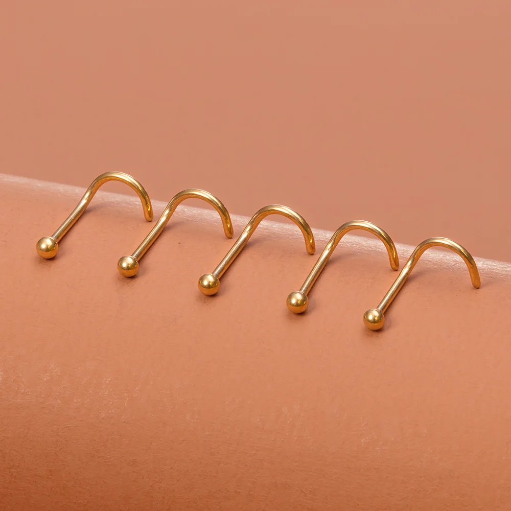 5 Stück Nasenringe für Frauen 20G Schraube Nasenstecker Herz Mond Stern Kugel Edelstahl Nasenloch Piercing Septum Knorpel Schmuck – Detail 24