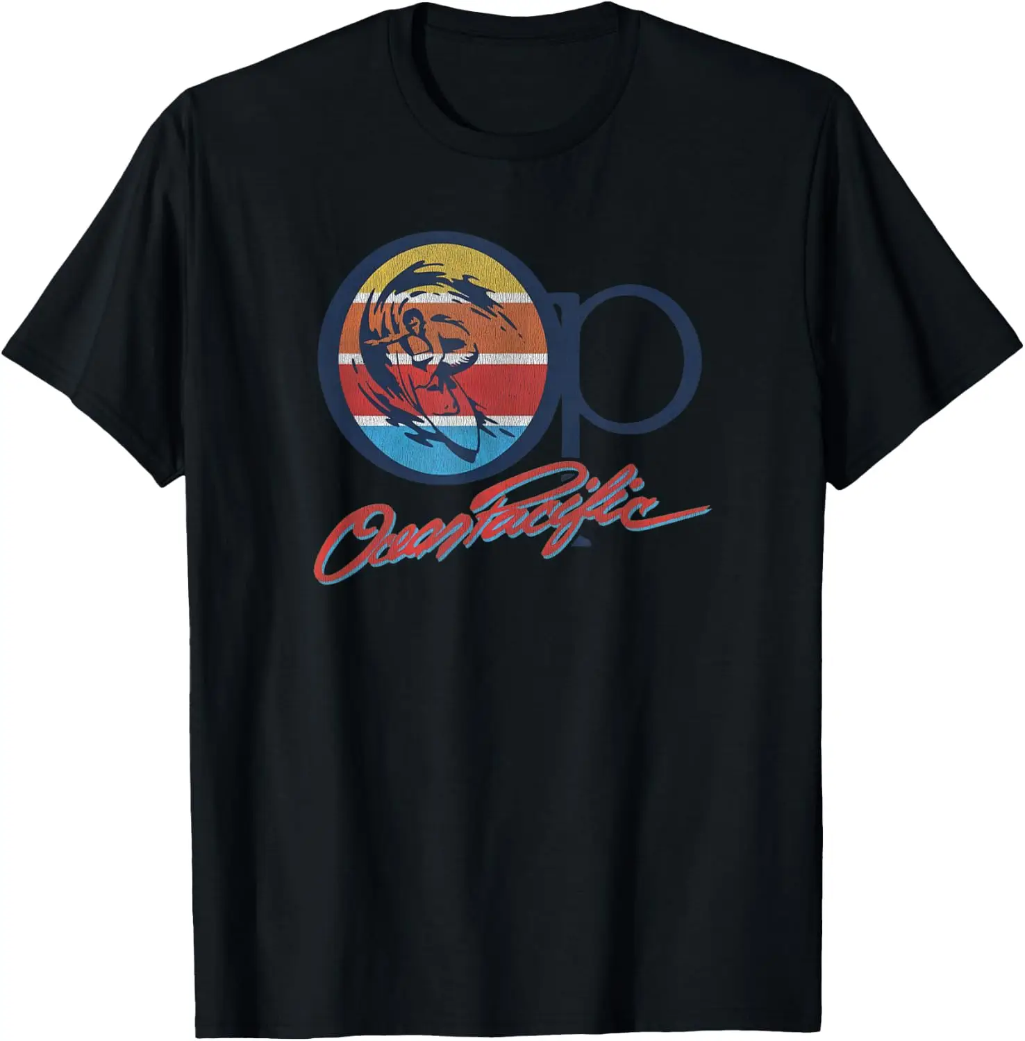 OP Retro Ocean Summer Surf Vintage Pacific Love Beach T-Shirt Unisex Holiday Theme Graphic Print T‑Shirt Halloween Christmas Thanksgiving Festive Party Short Sleeve Cotton Tee Tops Men Women.