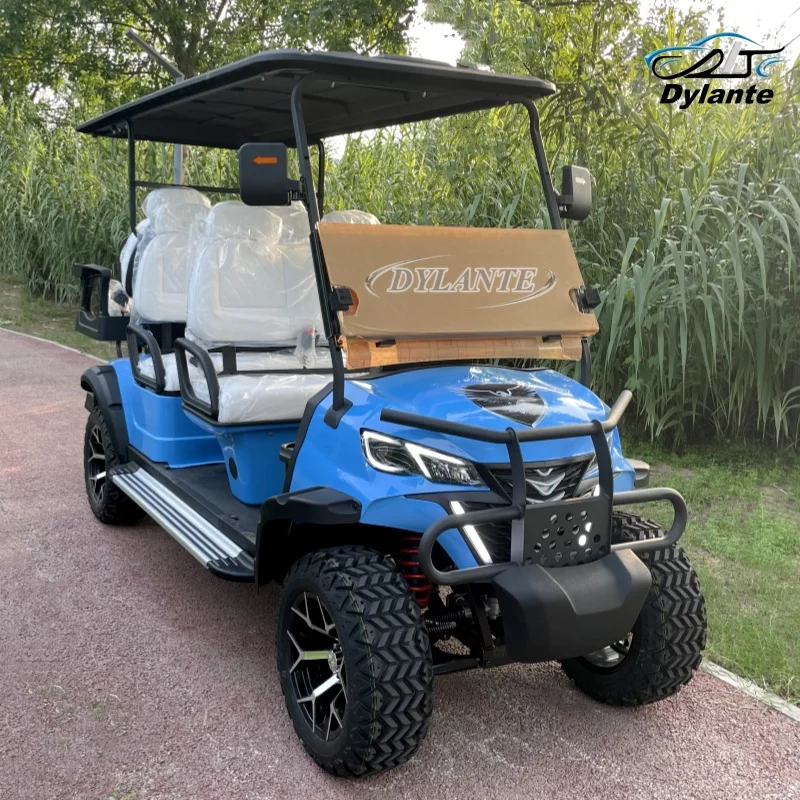 Direct Sales 60V/72V Electric Golf Cart 4+2 Seats 4kw Lithium Off-road Golf Cart Fishing Hunting Golf Cart Luxury Club Car