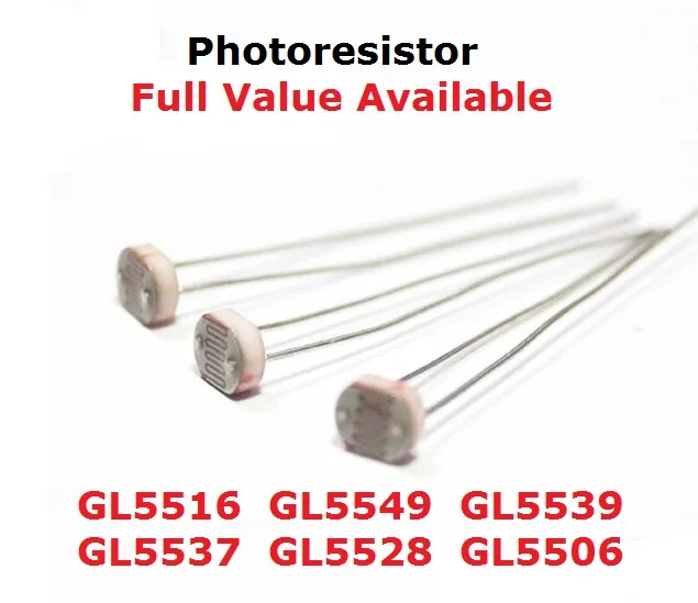 Free Ship 20pcs GL5549 GL5539 GL5537 GL5528 GL5506 Photoresistor GL5516 5MM Photoresistors 5516 5506 5549 5539 5537 5528