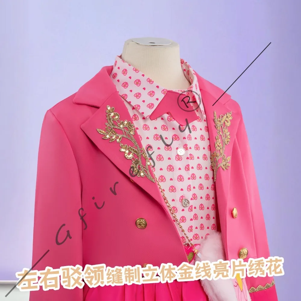Descendants Princess Pink Cosplay Costume Pink Skirt Outfit Matching Accessories Wig Role‑Play Suit for Halloween Party Stage view 5
