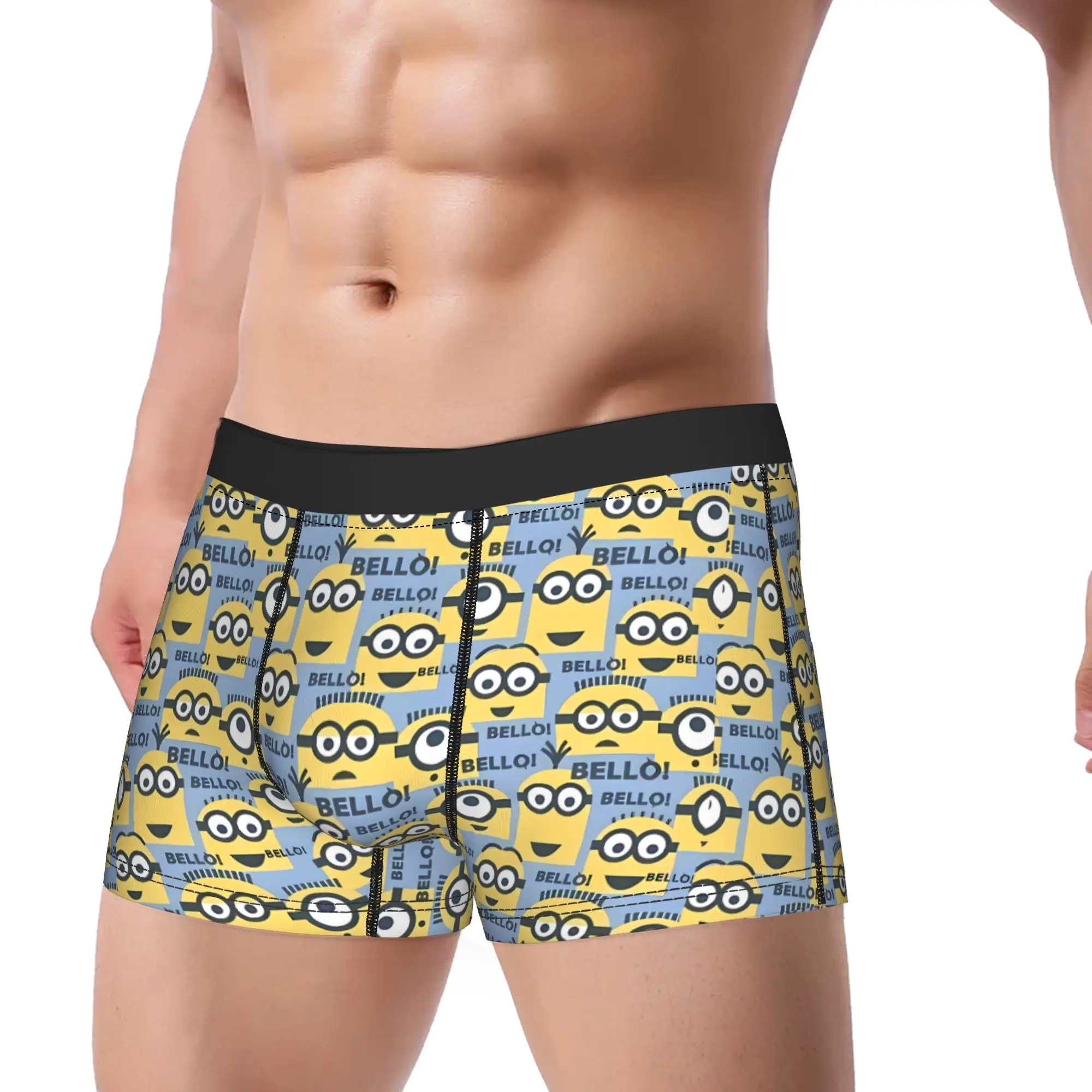 Cartoon M-Minions Anime Underwear  Men Shorts Briefs Breathable Trunk Trenky Custom Plus Size Panties