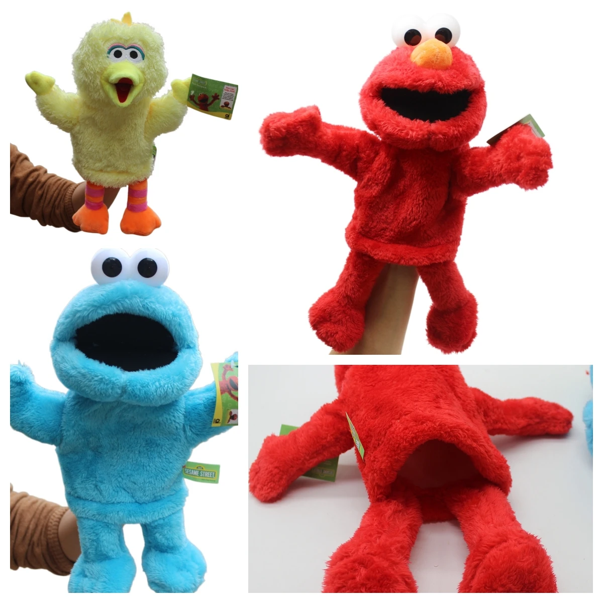 

3piece Original Large Sesame Street Hand plush Puppet Show Puppet Elmo Cartoon Soft Plush Dolls Birthday For Children Kids Gifts