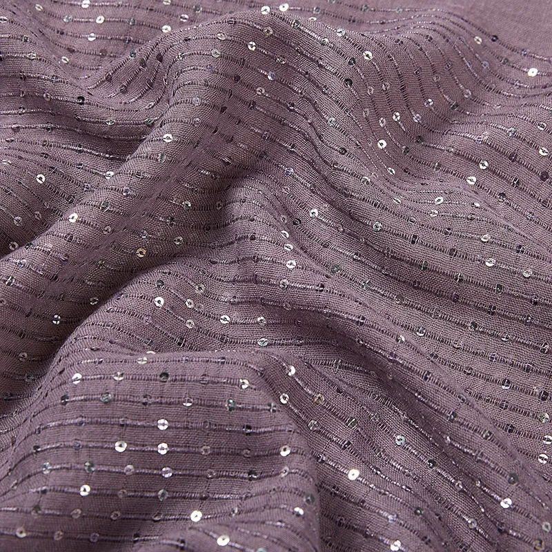 Glitter Shimmer hijab musulmano donna sciarpa lunga in Chiffon a bolle solide sciarpe con scialle di alta qualità foulard donna