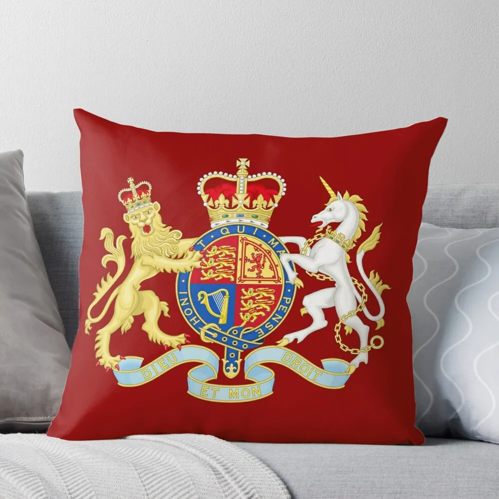 

Royal Coat of Arms of the United Kingdom Throw Pillow Christmas Throw Pillows Covers Luxury Pillow Case pillows decor home