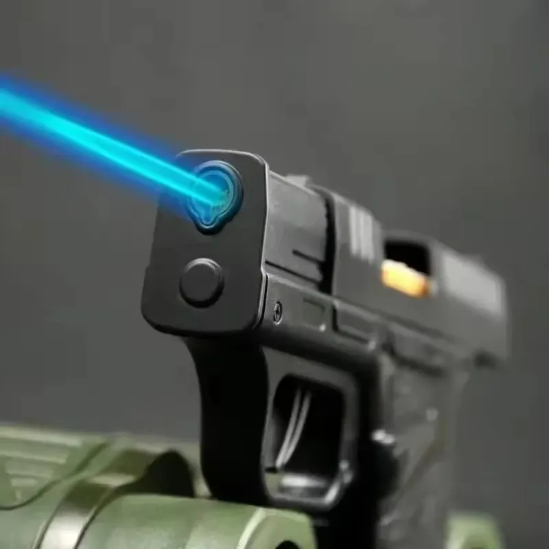 2026 New Gun Lighter Type of Butane Inflatable Windproof Straight Forward Blue Flame Lighter and Smoking Accessories Smoking
