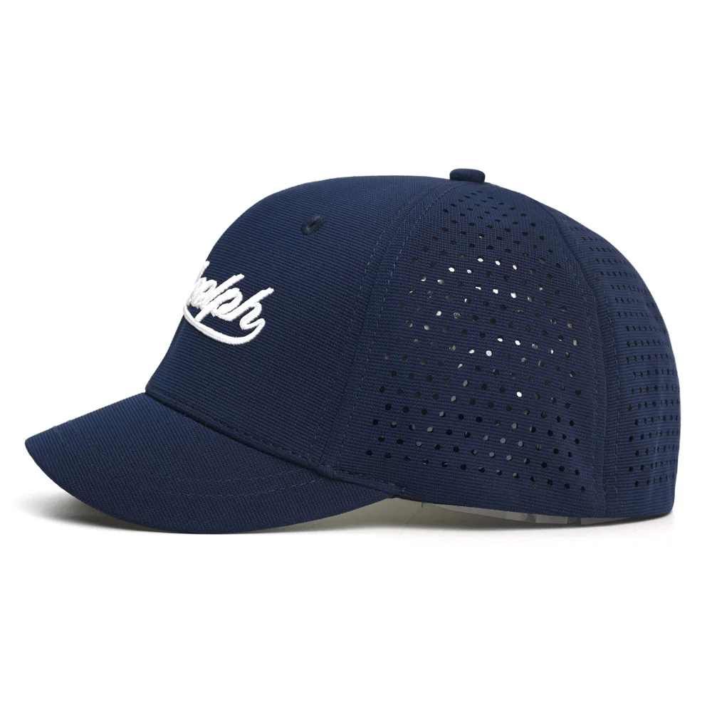Mesh-Baseballkappe mit kurzem Schirm und geschlossener Rückseite für Herren und Damen – Atmungsaktive Snapback-Mütze, passende Dad-Hat, verstellbar, einfarbig im Trucker-Stil – Detail 9