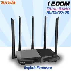 Tenda AC1200 Dual-Band Wireless Router Wifi Repeater with 5*6dBi High Gain Antennas Wider Coverage  AC7 wifi extender