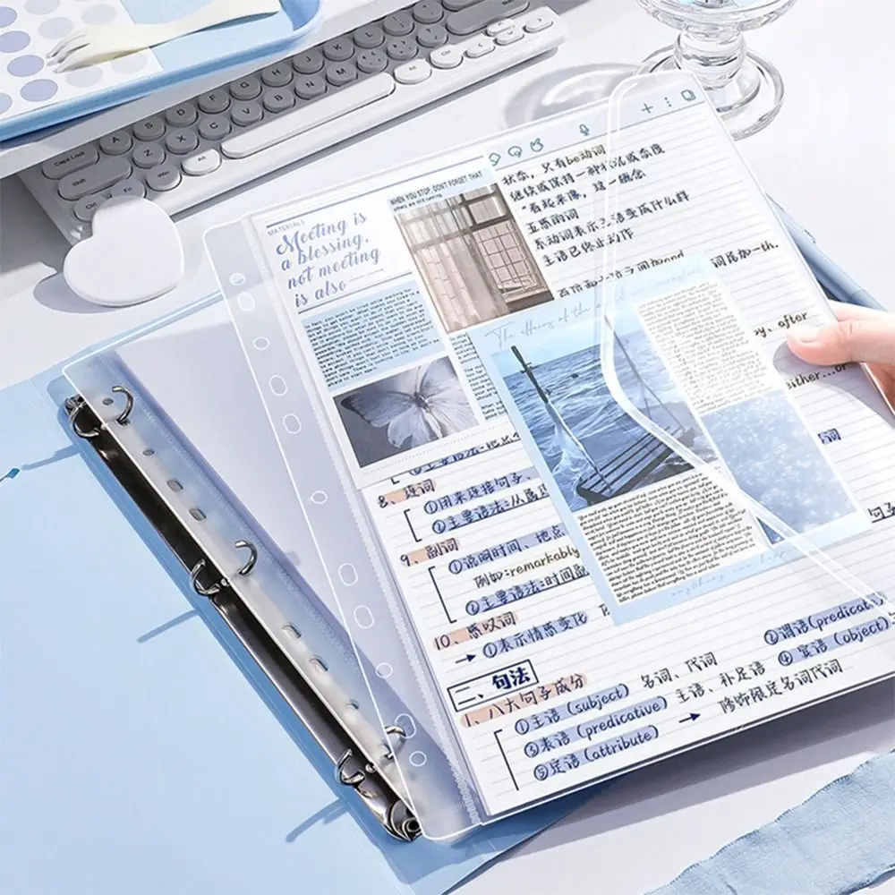 Simple Straps Design A4 File Folder Hard Cover Loose Leaf Test Paper Storage Binder Detachable File Bag School Office