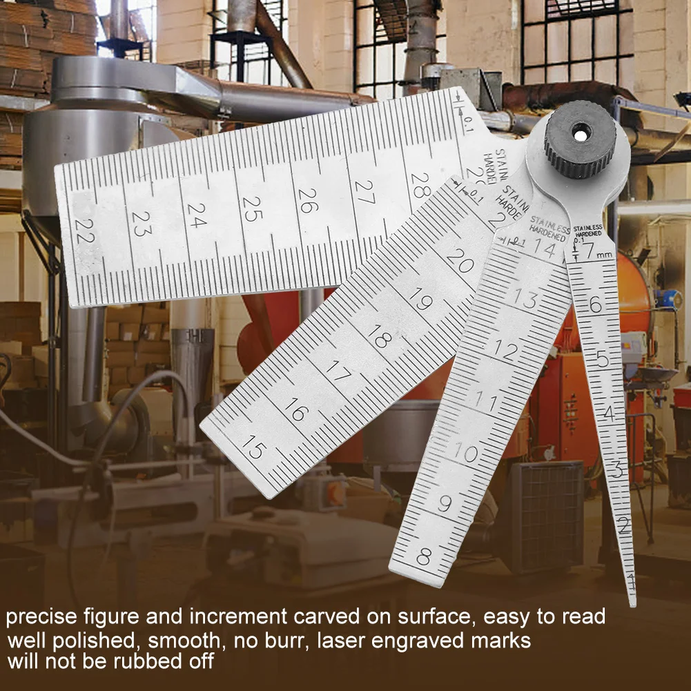 

Feeler Measuring Tool Hole Size Gage 1 Set Stainless Steel Welding Taper Feeler Gauge Rulers Hole Inspection Tool Feeler Gauge