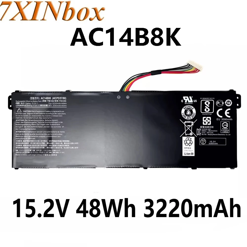 

AC14B8K 15.2V 48Wh 3220mAh Laptop battery For Acer Aspire ES1-131 ES1-311 ES1-331 ES1-511 ES1-512 V3-111 E5-771 R3-131T