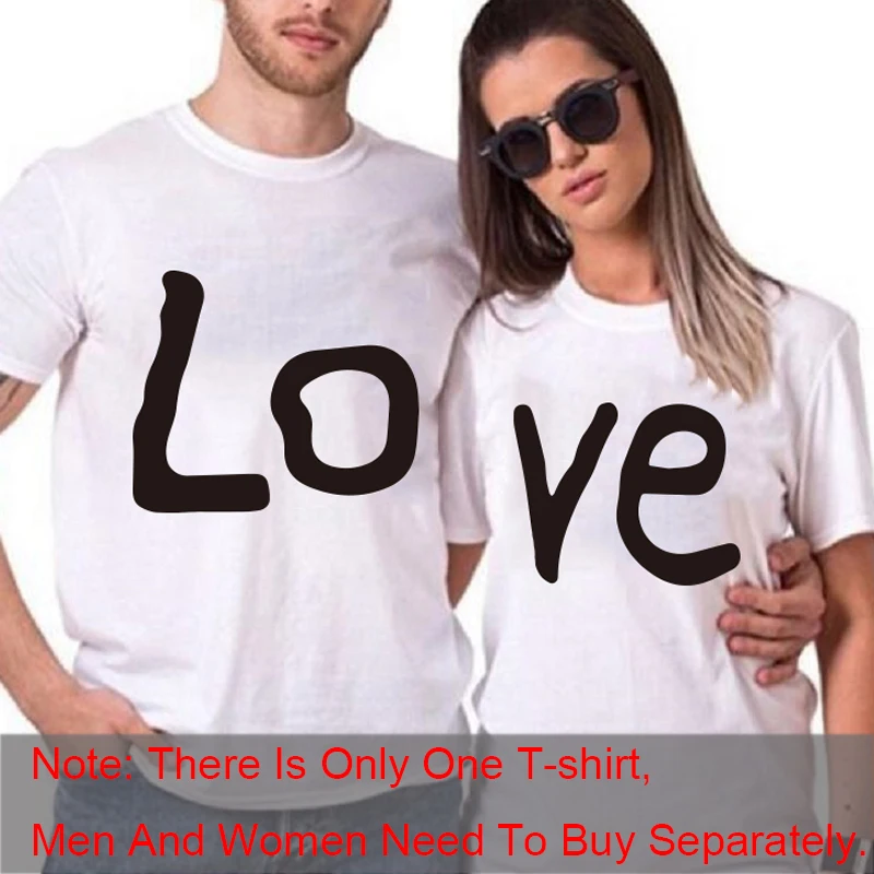 Couple T-shirt Summer Couple LOVE Printed Clothes Couple Tshirt Christmas Casual Cotton Short Sleeve Tees Brand Loose Couple Top