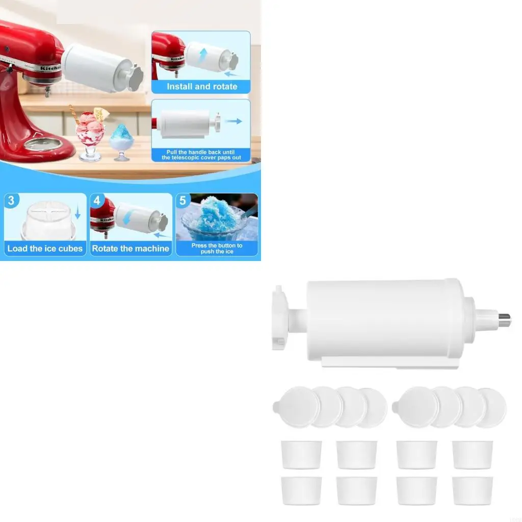   High Efficiency Ice Shaving Tool for Kitchen Blenders Stand Mixer Accessories Home Snow Cone Maker Attachment