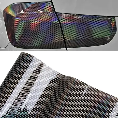 50-300cm Car Light Headlight Taillight Tint Vinyl Honeycomb Headlights Film Sticker Lamp Film Easy Stick Car Styling Decoration 8 best sales tail light tint film - №7