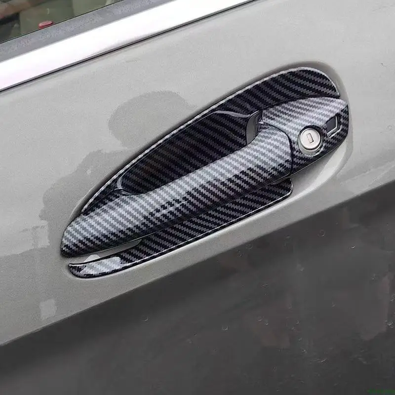 Carbon fiber Car Door Handle Trim Cover Stickers for Mercedes Benz C E B GLK GLE ML Class CLA CLS W204 X204 W212 W246 W166 W117