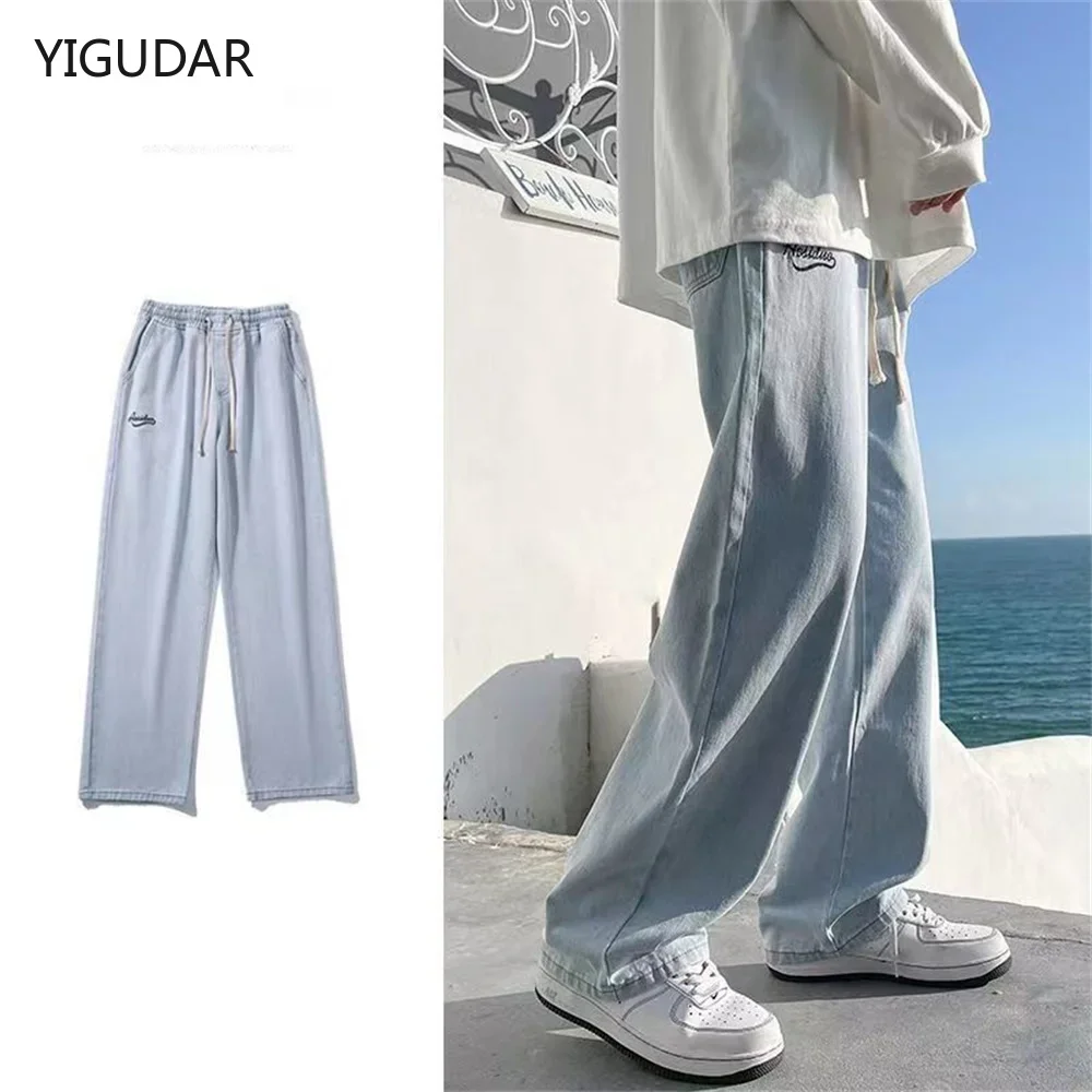

Wide Leg Cargo Pants men 2025 Streetwear Baggy Jeans New Spring Autumn Men Korean Fashion Loose Straight Male men jeans