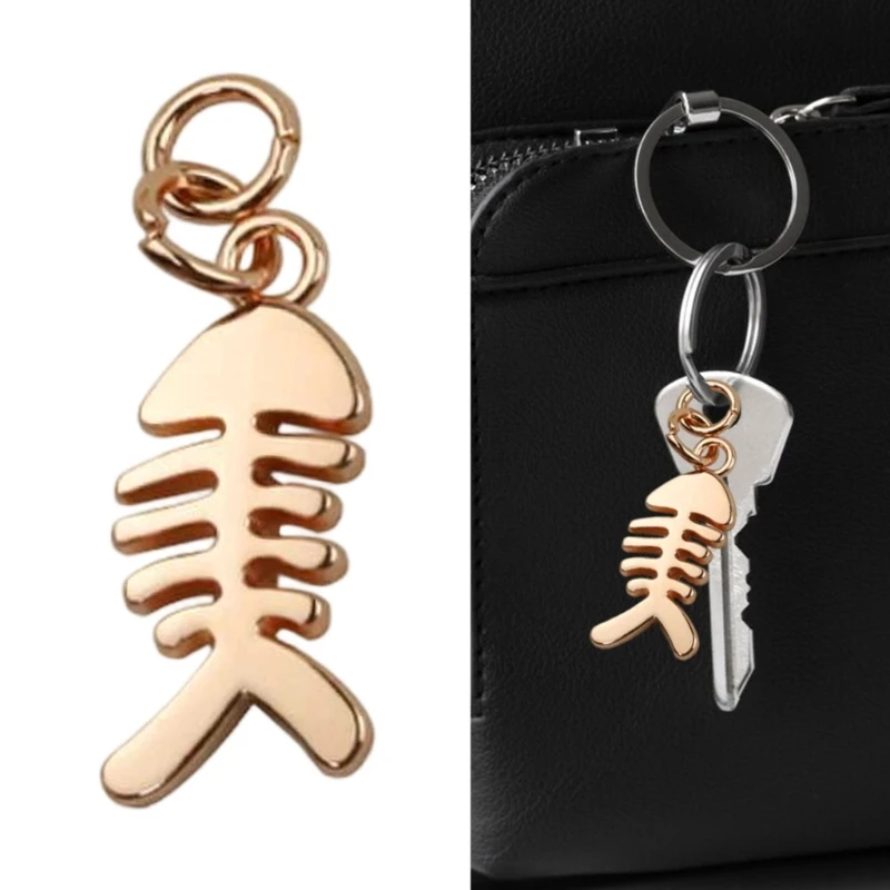 

H3CB Unique Fishbone Charm Metal Pendant For Bag Accessories Jewelry Decoration Lightweight Practical Gift
