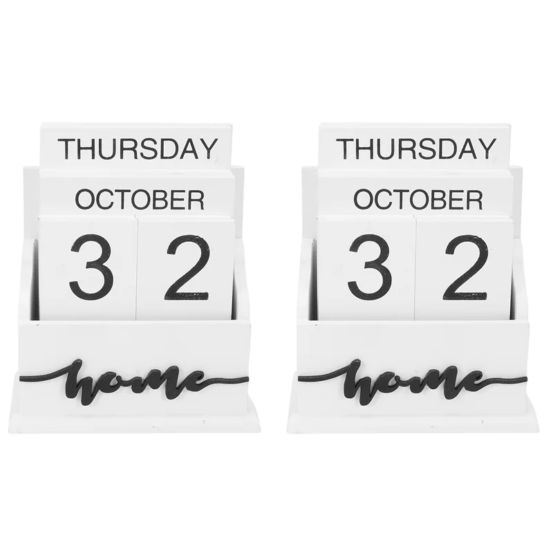 EDT-2X деревянный раскладушка настольный блок календарь постоянный деревянный настольный календарь неделя месяц дисплей даты украшение для домашнего офиса