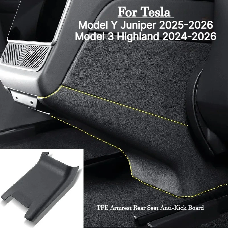 TPE Rear Seat Anti Kick Mat Kickproof Cover Panel for Tesla Model Y Juniper 2025 2026 Model 3 Highland Car Interior Accessories