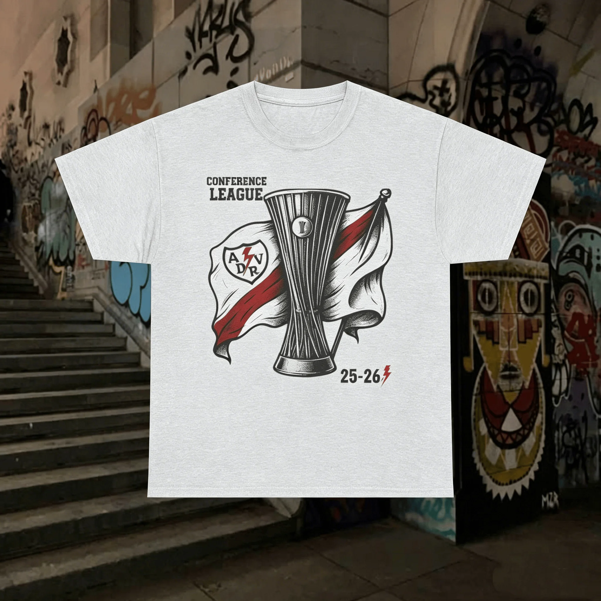 Camiseta Rayo Vallecano Conference League Bukaneros Madrid 2026 Verano Hombre Gótico Hip Hop Oversize Algodón Estilo Urbano Y2K