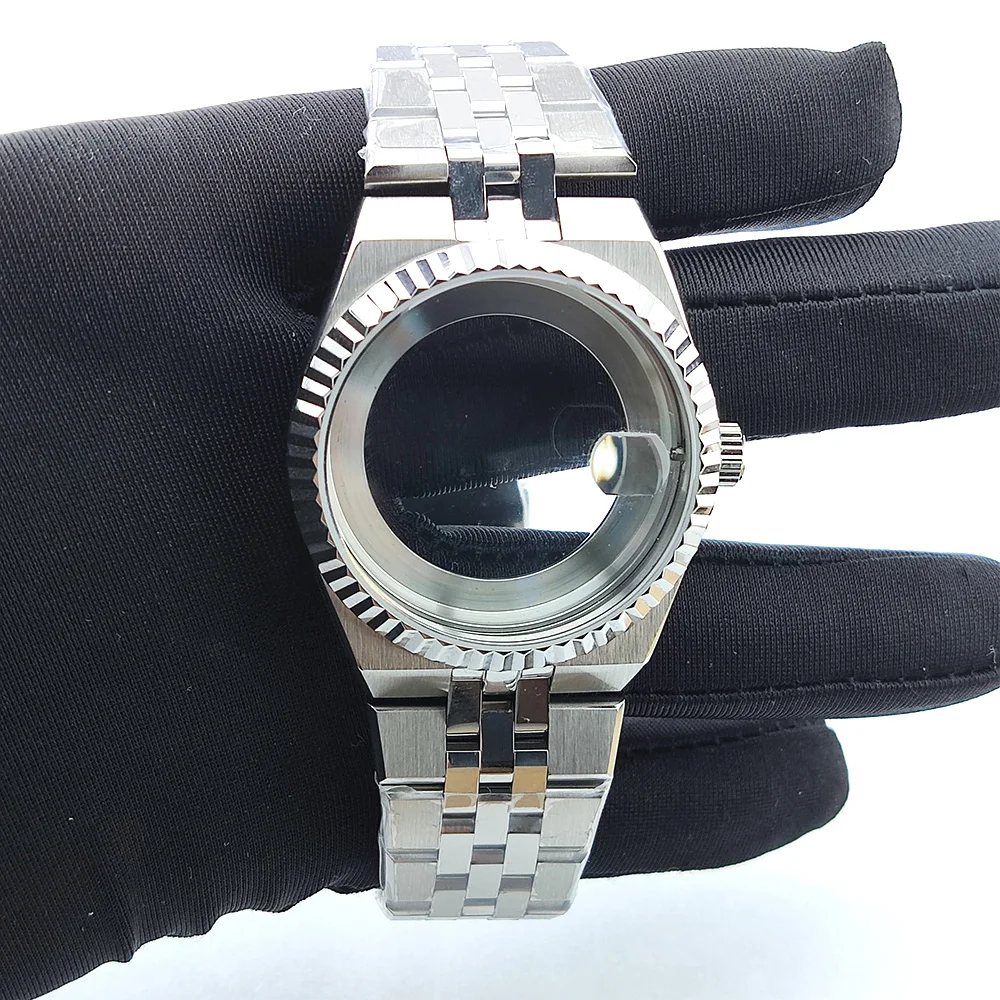 Корпус NH35, 39,7 мм, сапфировое стекло, корпус мужских часов из нержавеющей стали, подходит для механизма NH34/NH35, часы с индивидуальным логотипом в сборе