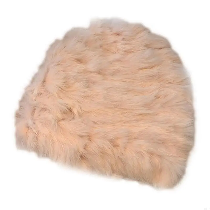 قبعة فراء الأرنب العصرية قبعة كاجوال دافئة كلاسيكية من القطيفة للاستخدام الخارجي للأذن للحماية