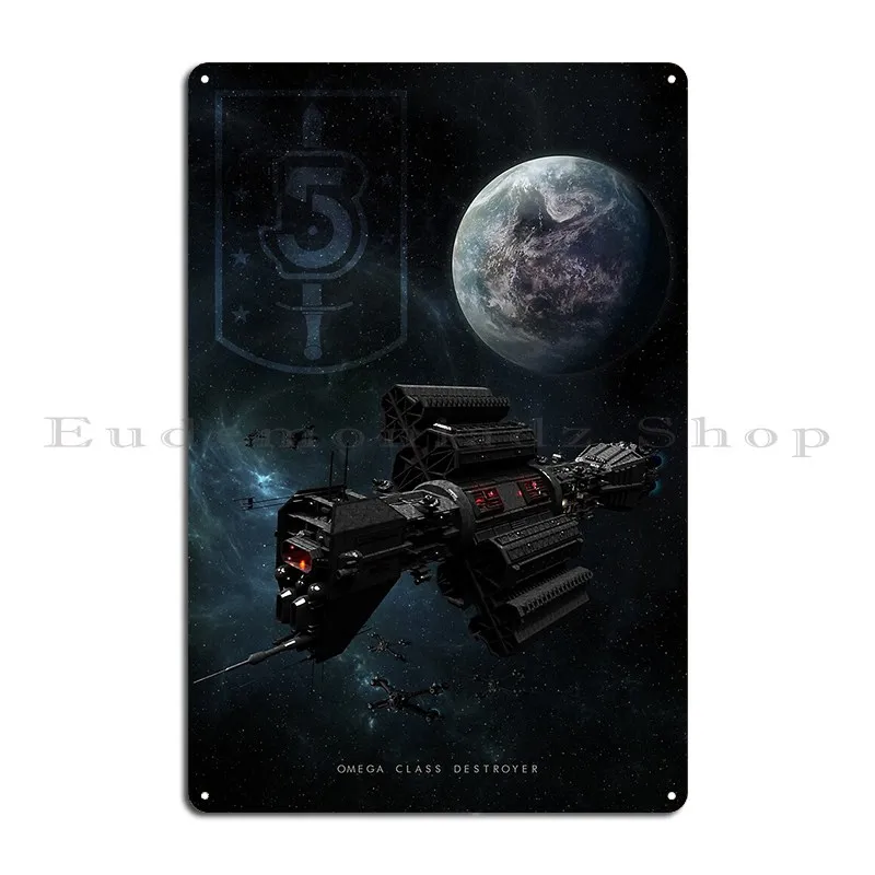 Babylon 5 Earth Alliance Omega Class Destroyer Metal Sign Plaques Club Printing Sign Pub Wall Decor Tin Sign Poster