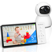5 Inch Baby Monitor With PTZ Baby Camera 5000mAh Battery IPS Screen Baby Phone Night Vision 2-way Audio Card Slot Nanny Monitors