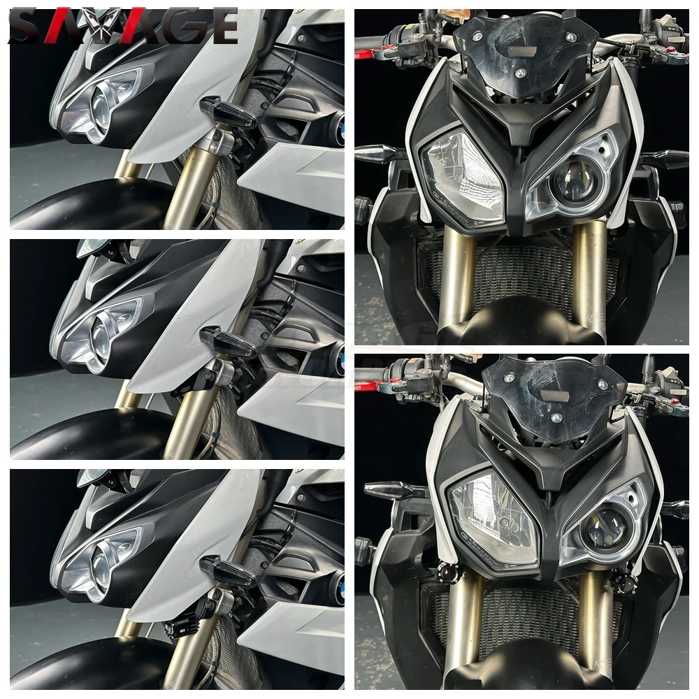 Motorcycle Headlight Fog Lights For BMW S1000R S 1000R 2014-2019 Dual Color Flasher Farol Front LED Fog Lamp Accessories