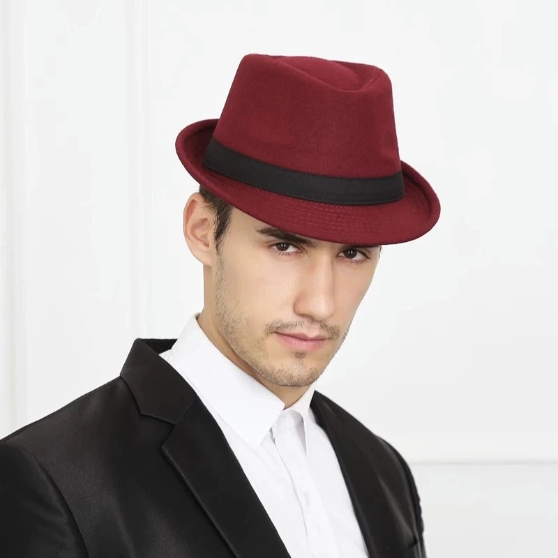 Hut für Männer, neuer Herbst-Winter-Stil, britischer Stil, Herren-Jazzhut, einfache schlichte Wollmütze, mittleres Alter und ältere Menschen, Gentleman-Hut – Detail 2