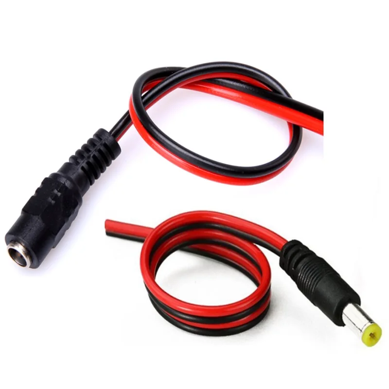 1 5 10 szt. 5,5*2,1 mm Wtyk Żeńskie Kabel Zasilający 12V DC Pigtail Kabel Gniazdo do Kamery CCTV Złącze Przedłużacz Ogonowy Przewód 12V DC