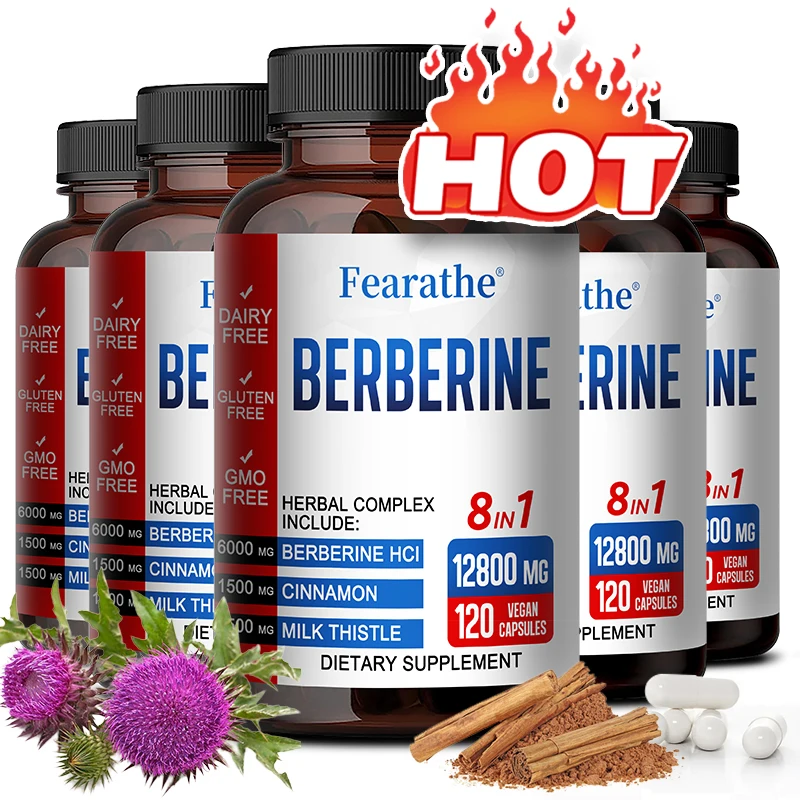 Berberine Capsules Contain Ceylon Cinnamon and Milk Thistle To Promote Liver Function, Intestinal Health, and Immunity.