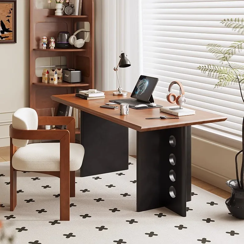 

Bedroom solid wood desk small apartment retro home computer table simple writing desk