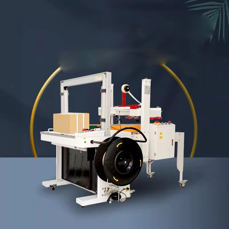

Automatic Carton Box Sealing and Strapping Machine All in One Taping Machine Express Packing and Sealing Machine Customized