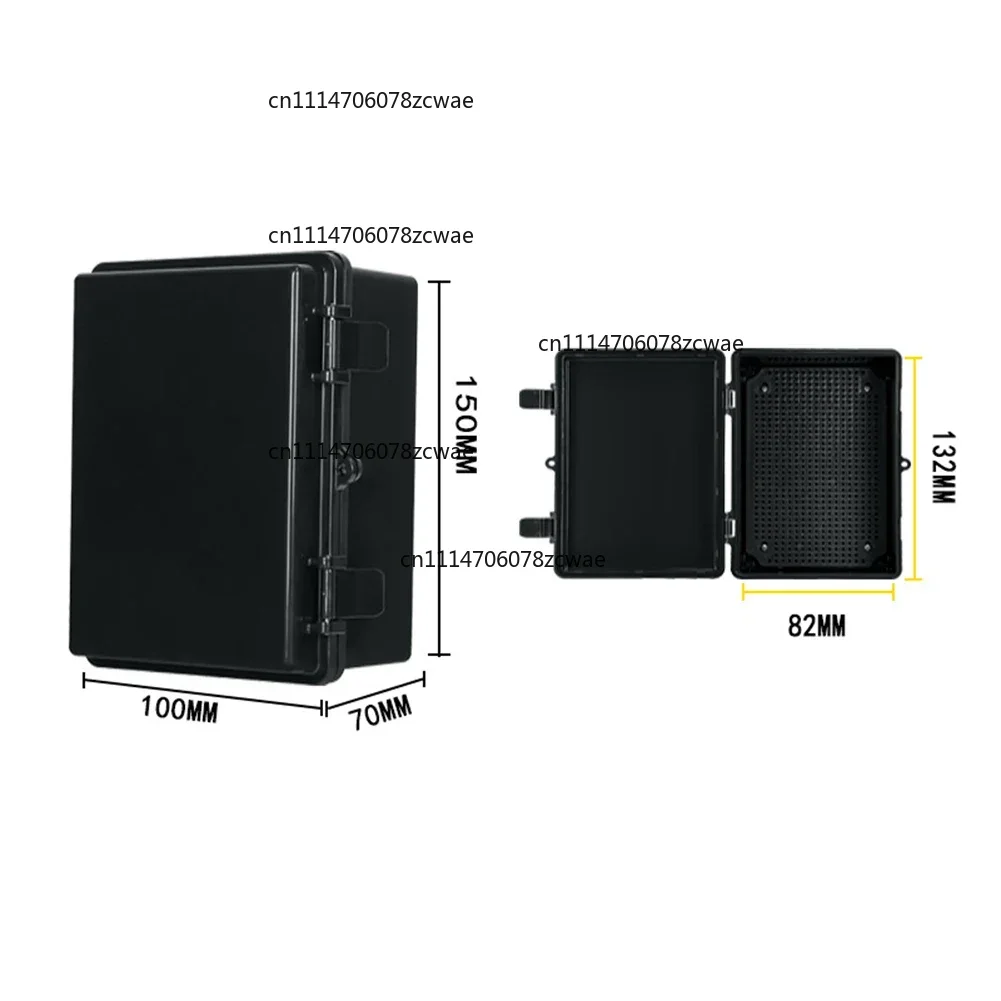 for Electrical Components and Cables Black Hinged Junction Box IP67 Waterproof 150 x 100 x 70 mm ABS Enclosure