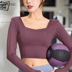 Women Gym Crop Tops Yoga Shirts Long Sleeve Workout Tops Fitness Running Sport T-Shirts Training Yoga Sportswear Sexy Outfits