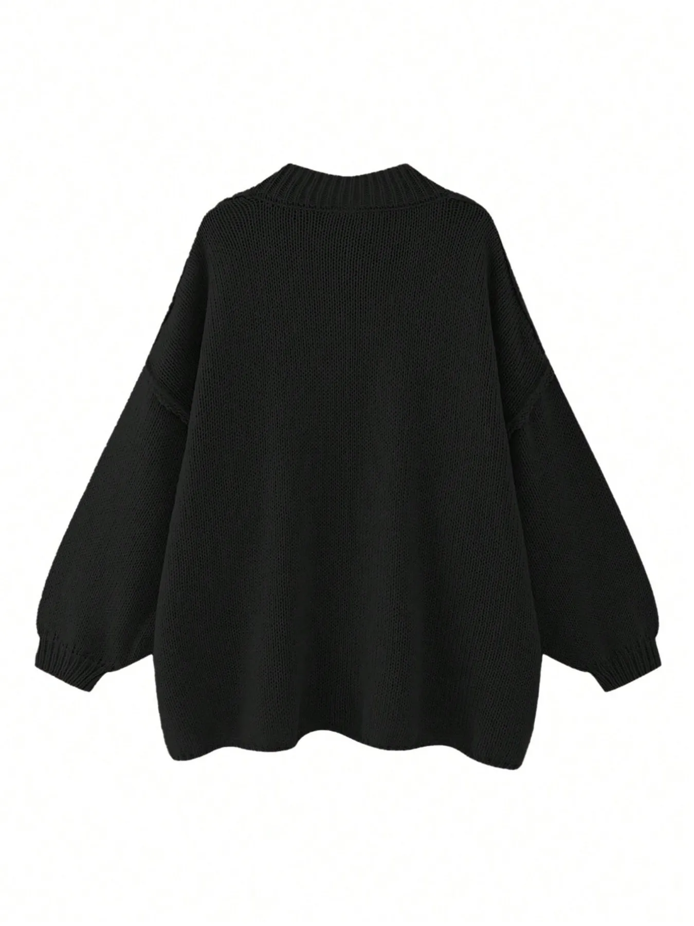 سترة نسائية محبوكة بلون موحد، ملابس تريكو عصرية للخريف والشتاء، فضفاضة ومريحة، قميص محبوك بأكمام طويلة، ملابس نسائية، مناسبة للارتداء الكاجوال، الأعمال، عطلة، موسم التخرج #6