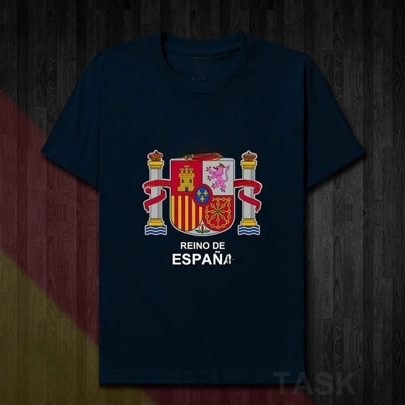 

Spain Spain Cotton Short-sleeved T-shirt Men's and Women's Leisure Sports National Large-size Clothes Loose Couple Shirt Summer